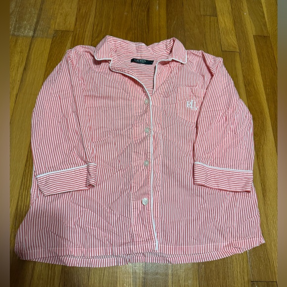 lauren by ralph lauren red and white striped button up - Picture 2 of 8